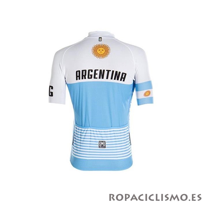 2020 Maillot Argentino Tirantes Mangas Cortas Blanco Azul
